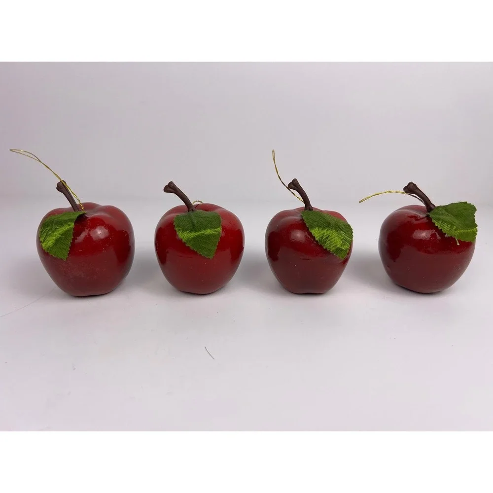 Set‎ of 8 Mini Red Decorative Apples Realistic Faux Fruit Home Decor Accent